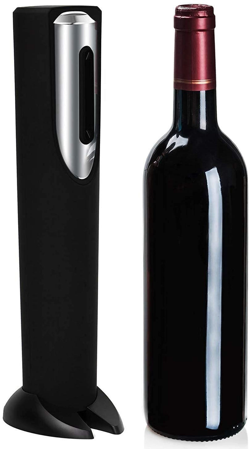 Portable Electric Wine Opener, Black & Silver