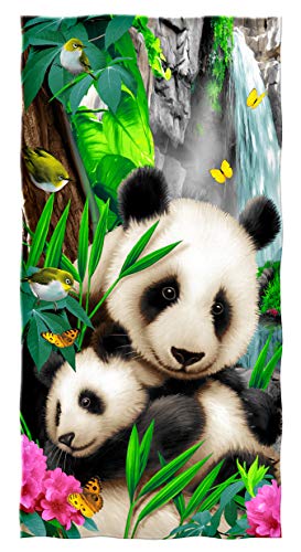 Dawhud Direct Precious Pandas Beach Towel for Girls 30x60 Inch