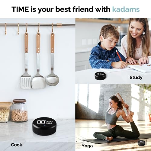 Kadams Round Digital Magnetic Timer, Accurate, Durable and Easy to Use Productivity Timer for Classroom, Kitchen or Desk, with Long Battery Life
