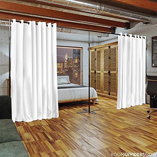 Room/Dividers/Now End2End Divider Stand - Large - 12ft to 18ft Wide, Black | Freestanding Room Divider for Room Separation | Portable Curtain Stand | Room Divider Kit