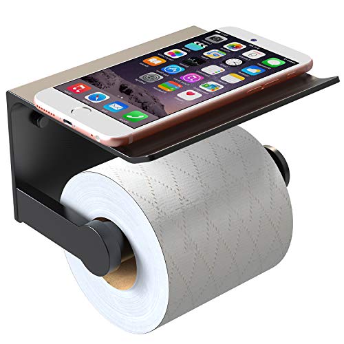 Vdomus Toilet Paper Holder with Phone Holder, Easy Wall Mounted with Integrated Phone Shelve for House