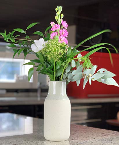 Symmetric Matrix Ceramic Vase for Home Decor, Boho and Rustic Vases for Shelf or Table, Modern Cream Vase or White Vase Living Room Decorations, Decorative Vase, White Ceramic Vase for Home Accents