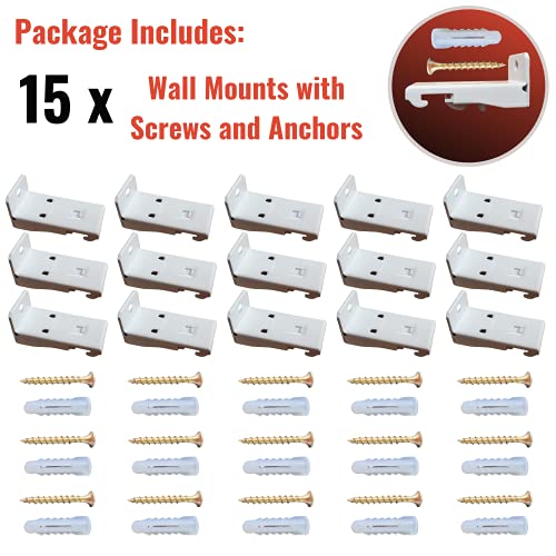 DartAnt Wall Mount Bracket and Screws 15 Pack for Flexible Curtain