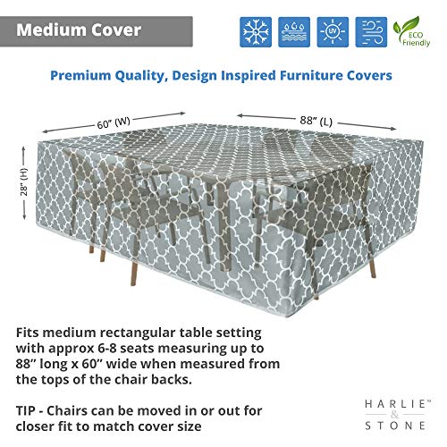 Harlie & Stone Rectangle Patio Table Cover  Waterproof Rectangular Medium