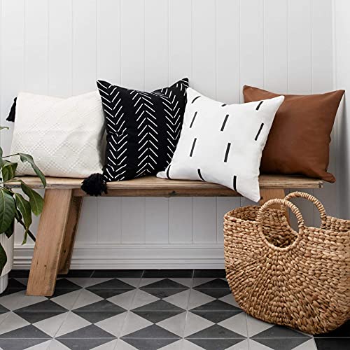 Inspired Ivory Boho Throw Pillow Covers-Set of 4 Decorative Farmhouse