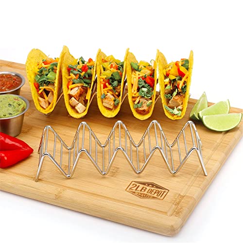 Taco Holders Set 2 Stainless Steel 4 to 5 Tacos 5 Styles 2lbdepot