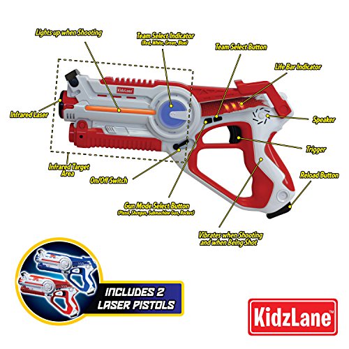 Kidzlane Infrared Laser Tag Game Set of 2 Redblue Activity 0.9m Range