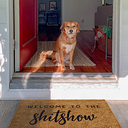 Welcome to The Shitshow Doormat 30x17 Inch, Welcome to The Shitshow Welcome Mat for Front Door, Welcome to The Shitshow Entrance Mat with Anti-Slip PVC Backing, Welcome to The Shitshow Coir Mat