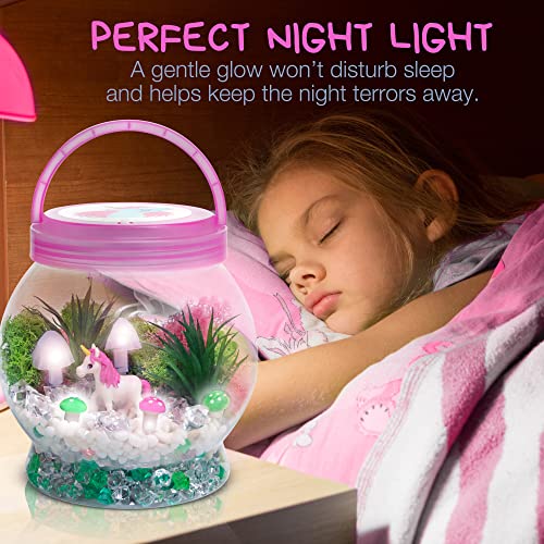 Amitié Lane Light Up Unicorn Terrarium Kit Arts & Crafts Gift Ages 5 to 8