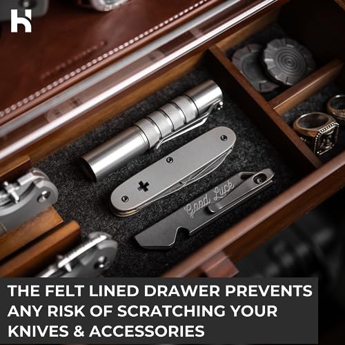Watch & Pocket Knife Display Case Vegan Leather