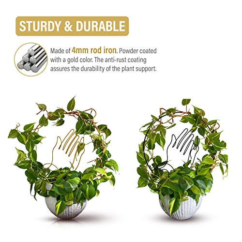 Small Trellis for Potted Plants (Pack of 2) Metal Plant Support Stake for Indoor Climbing Plants, Plant Lovers Gift Ideas- Size: 16.96" x 13.75" (White)