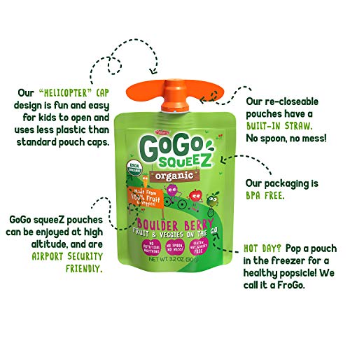 Gogo Squeez Apple Mixed Berry Carrot 3.2 Oz 4 Pouches Gluten Free Unsweetened