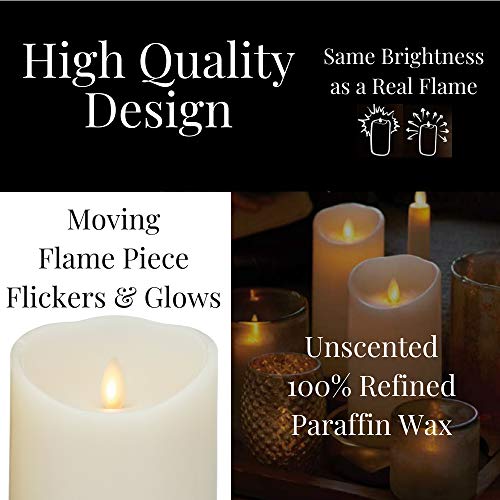 Raz Imports Moving Flame Ivory Pillar Candles With Remote Living Room Bedroom