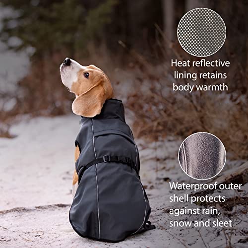 LUCOLOVE Dog Winter Coat Waterproof Heat-Retaining Insulated Vest Easy On/Off and Lightweight for All Weather Conditions Suits Very Small to Very Large Dog Breeds (2XL)
