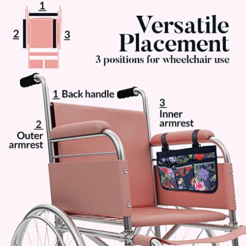 Wheelchair Bag (armrest, Back Handle) - Walker Storage Pouches - Waterproof Wheel Chair & Walker Accessories Organizer
