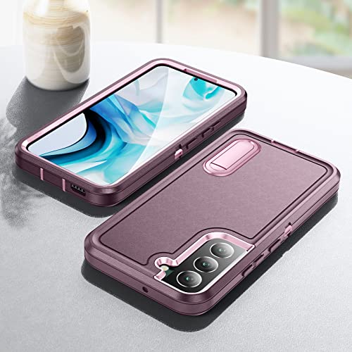 BaHaHoues Samsung Galaxy S22 Case - Night Purple/Baby Pink, Kickstand, Military Grade Protection, Shockproof, Dustproof, 6.1-inch
