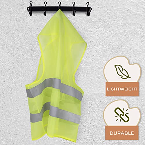 Upper Midland Products Pack of 20 Bright Construction Vests Yellow Safety Reflector Vests bulk, with Visibility Strip, Perfect for Warehouses, Traffic and Parking Patrol