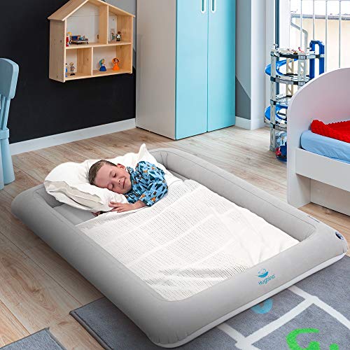 Toddler Travel Bed With Electric Inflatable Pump Grey Color