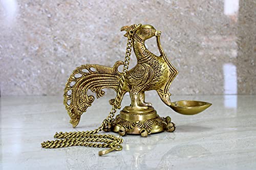 Esplanade Brass Diya Indian Pooja Lamp Design Deepak Kuthu Vilakku Bells Golden