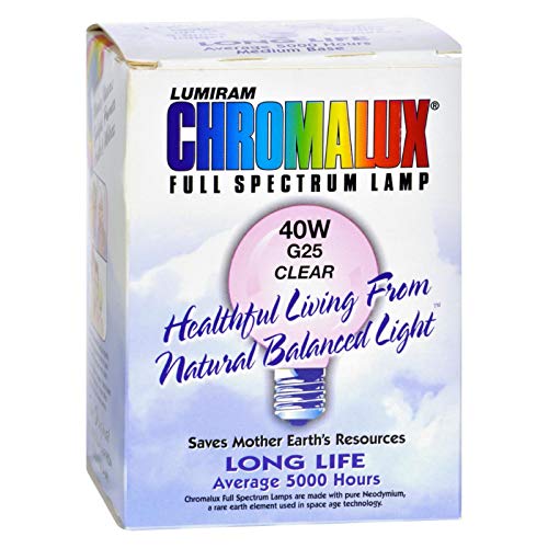 Chromalux - Chromalux G25 40w Clear Lamp, 40w, 1 bulb