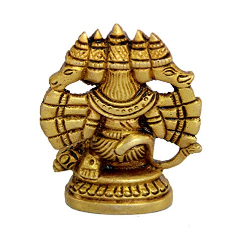 eSplanade Brass Panchmukhi Hanuman Anjaneya Pavan Putra Bajrangbali Idol Murti Moorti Statue (2.5 Inch)