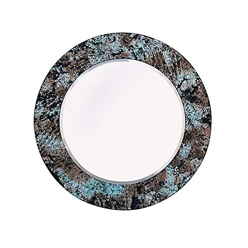 Whole Housewares Modern Mosaic Decorative Mirror 20 Inch Diameter Blue Multi Theme