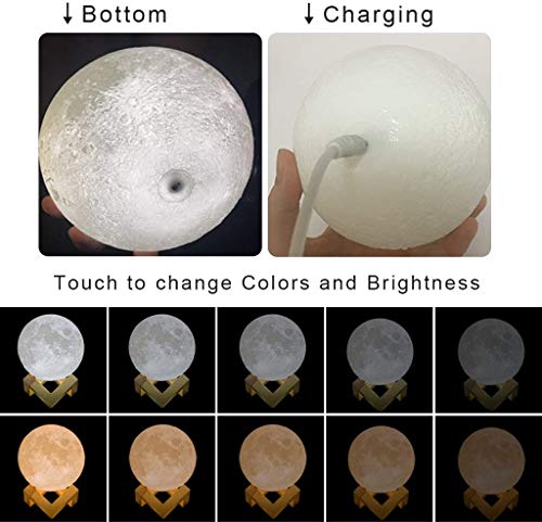 Mydethun Moon Lamp Home Décor With Brightness White & Yellow