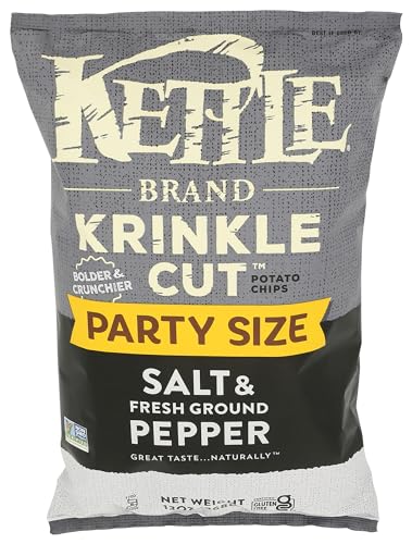 Kettle Foods Chips Krinkle Cut Salt and Pepper 13 Ounce
