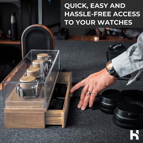 Watch Display Case Watch Holder - Watch Box Organizer for Men Watch Holder