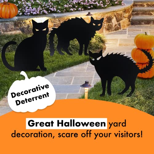 Homarden Halloween Cat Statues Scare Cats Yard Sign Metal Silhouettes Set of 3