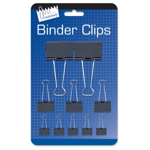 Just Stationery Assorted Binder Clip Pack of 10