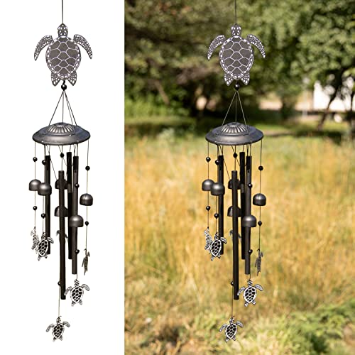 VP Home 32" H Wind Chimes for  Outdoor Decorations Garden Decor Sea Turtles Black