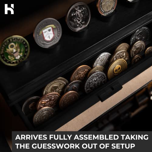 Holme & Hadfield Challenge Coin Display Case Wooden Holder Military Unique Black