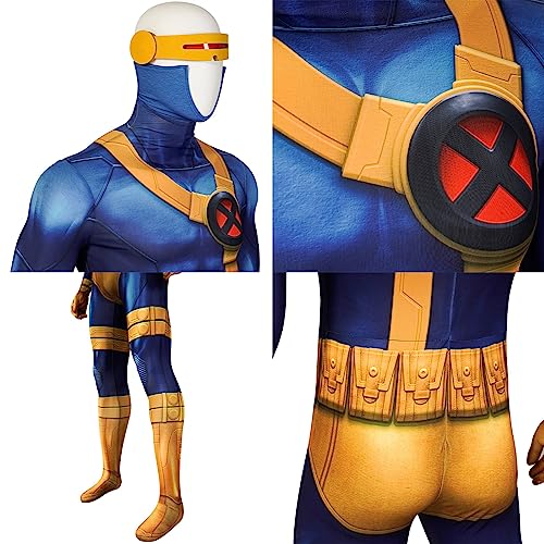 Yirugu Cyclops Cosplay Costume 3d Printed Superhero Role Play Bodysuit for Men