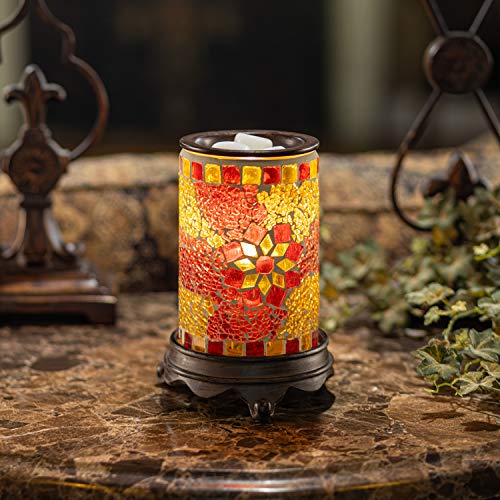 VP Home Wall Plug-in Wax Warmer for Scented Wax Mosaic Glass Ruby and Gold  Electric Home Fragrance Warmer for Essential Oils Candle Wax Melts and