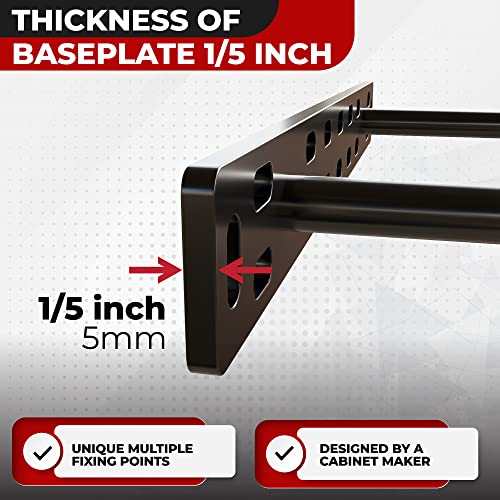 Set of 2 Floating Shelf Brackets 11 Inch Location Baseplate 10 Inch Rods