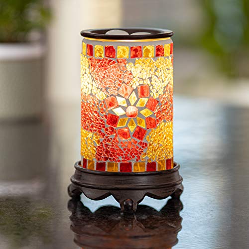 VP Home Plug in Wax Warmer Mosaic Glass Ruby Gold Fragrance Oil Melt Night Light