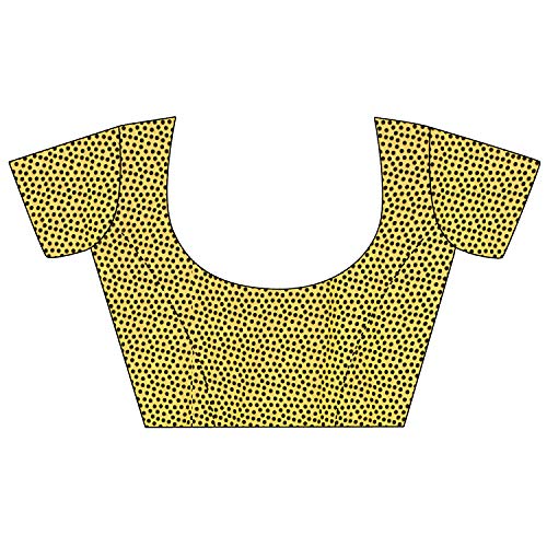 CRAFTSTRIBE Georgette Polka Dot Print Yellow Party Wear Sharee