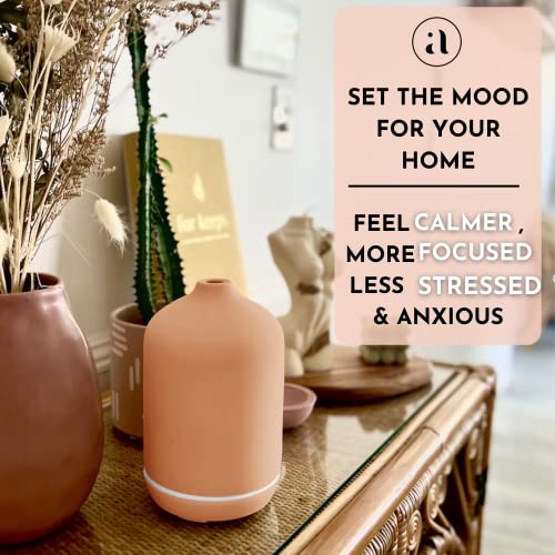 Ajna Ceramic Essential Oil Diffuser Home and Office - 3 in One Easy to Use 250ml Sand