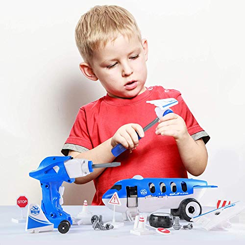 Top Race Airplane Toy Electric Drill Remote Control Conversion Boys 37 White