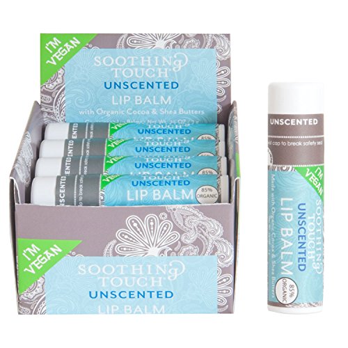 Soothing Touch Unscented Vegan Lip BalmSoothing Touch Unscented Vegan Lip Balm, 0.25 Ounce - 12 per case.