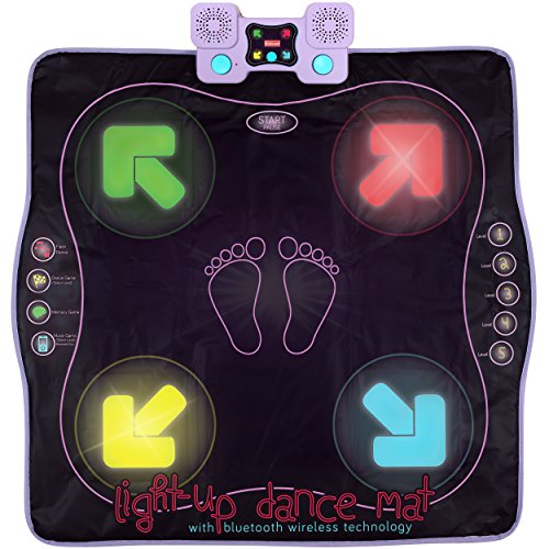 Kidzlane Dance Mat Light Up Dance Pad with Wireless Bluetooth Built in Music