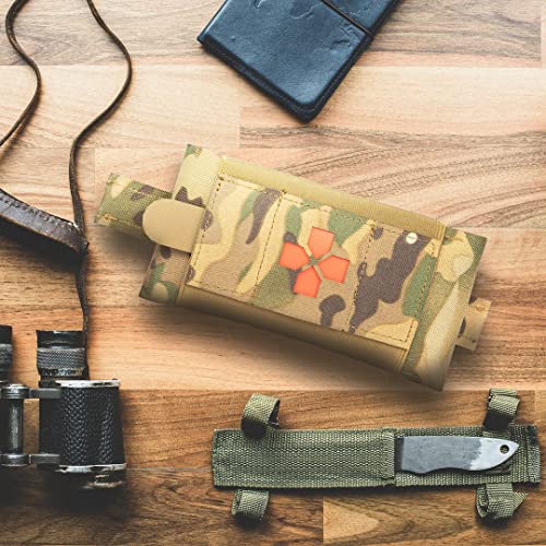 SURVIVD IFAK Micro EDC Trauma Kit (Empty) | Medical Pouch | Tactical 2-in-1 MOLLE Compatible for Belt or Vest for Police, Military, EMT, Hiking, Camping or Hunting (Combat Camo)