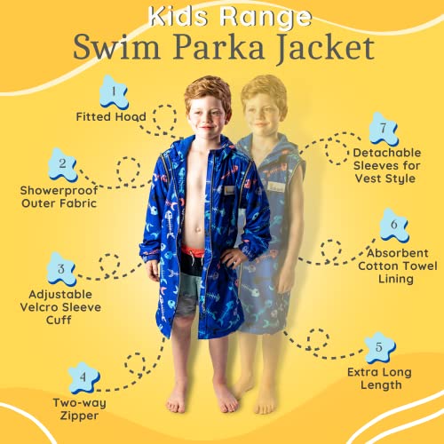 Unisex Swim Parka + Free Swim Bag Water Resistant Warm Coat Water K12