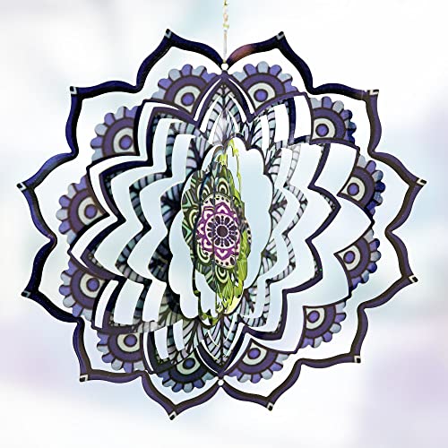VP Home Mandala Kinetic Wind Spinner Hanging Garden Purple