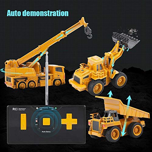 Top Race 4 Channel Mini Remote Control Drill Excavator 1:64 Scale, Mini Construction Toys Series (TR-014)
