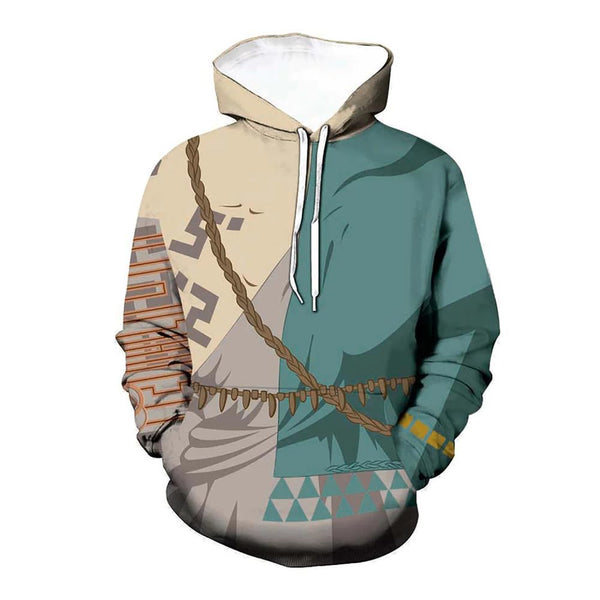 Yirugu Anime Hoodies Men Pullover Boy Hooded Graphic Sweatshirt Sweater