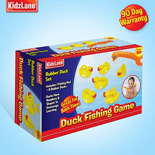 Kidzlane Bath Toys Fishing Game Toy Fishing Pole 6 Rubber Duckies