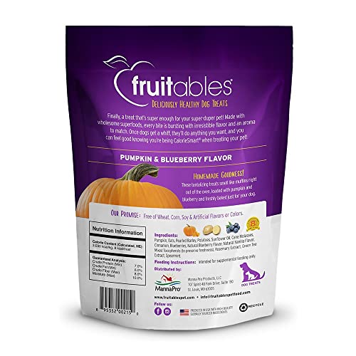 Fruitables Crunchy Baked Dog Treats | Pumpkin & Blueberry | 7 Ounces, Model Number: 2157