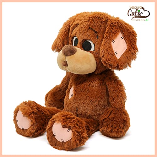 Secura Cutie Soft Stuffed Animal Puppy with Superpowers – Glow in Dark Patches for Bedtime Comfort (no Batteries Needed) – Stuffed Animal for Boys & Girls - Cute Plush Dog Teddy Bear Toy – 14"